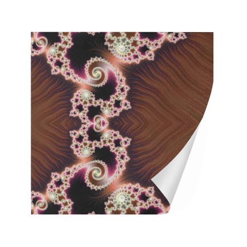 Copper and Pink Hearts Lace Fractal Abstract Gift Wrapping Paper 58"x 23" (1 Roll)