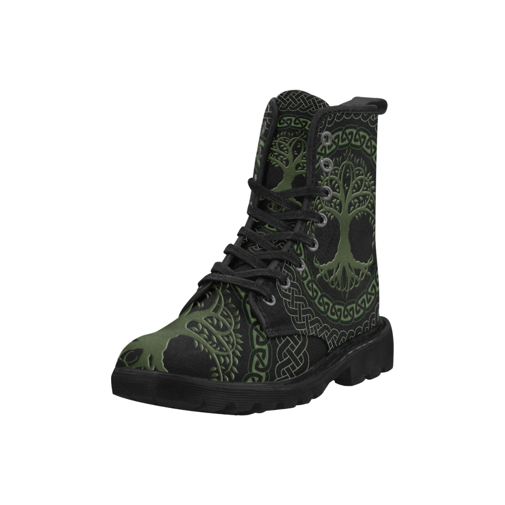 Awesome Celtic Tree Of Life Martin Boots for Women (Black) (Model 1203H)