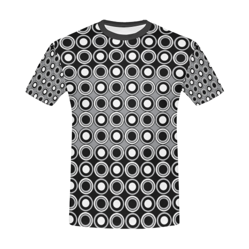 Black and Grey Polka Dots Print Design By Me by Doris Clay-Kersey All Over Print T-Shirt for Men/Large Size (USA Size) Model T40)