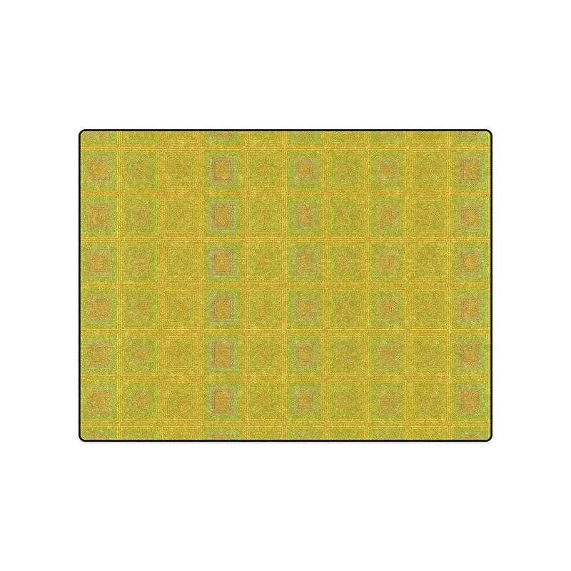 Golden reddish multicolored multiple squares Blanket 50"x60"