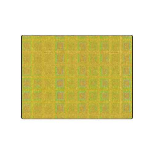 Golden reddish multicolored multiple squares Blanket 50"x60"