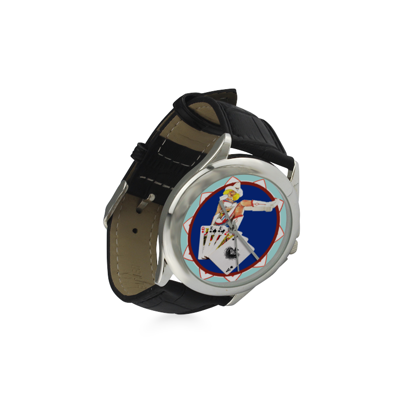 LasVegasIcons Poker Chip - Sassy Sally Women's Classic Leather Strap Watch(Model 203)