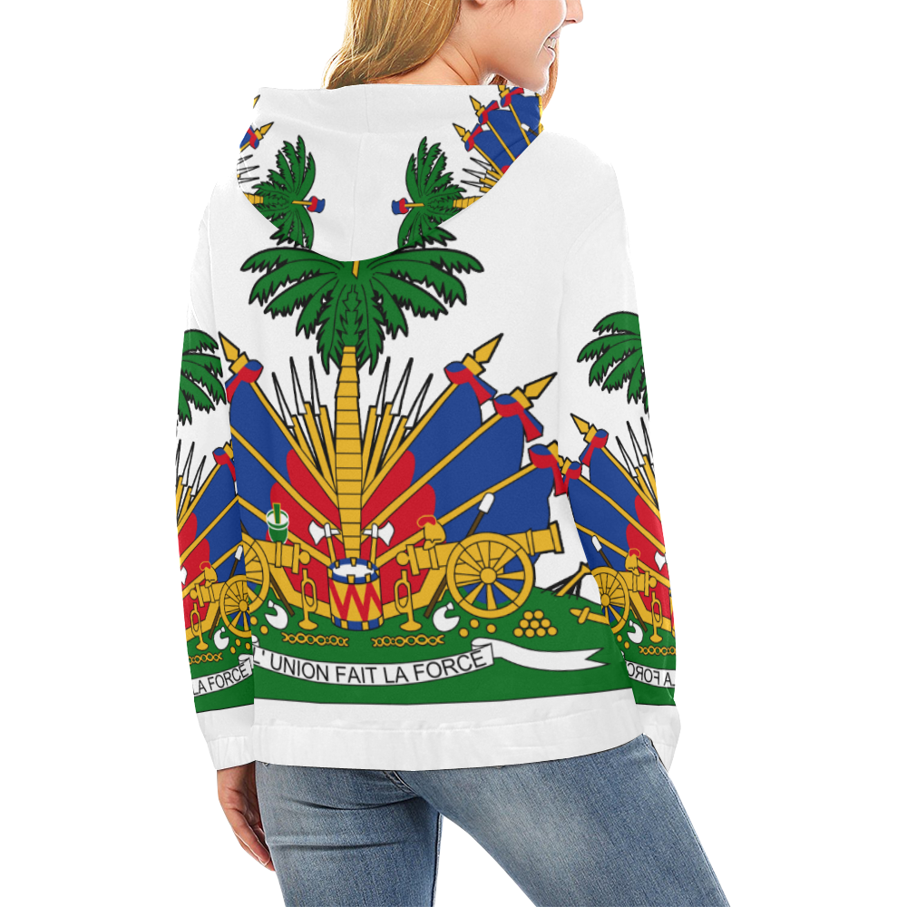 HAITIAN flag All Over Print Hoodie for Women (USA Size) (Model H13)