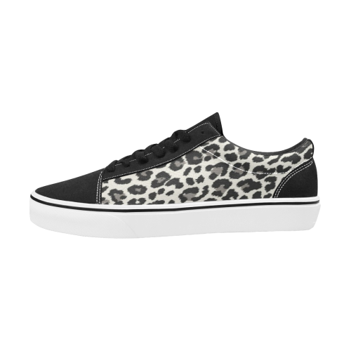 skate leopard Women's Low Top Skateboarding Shoes (Model E001-2)