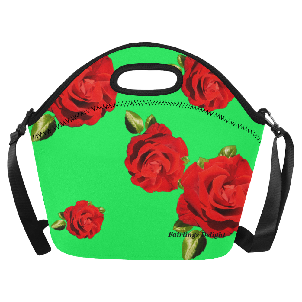 Fairlings Delight's Floral Luxury Collection- Red Rose Neoprene Lunch Bag/Large 53086a16 Neoprene Lunch Bag/Large (Model 1669)