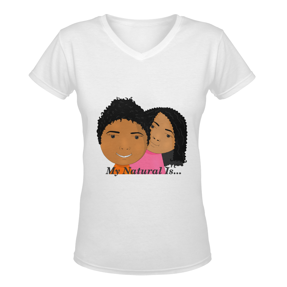 MyNaturalis Tee for women White Women's Deep V-neck T-shirt (Model T19)