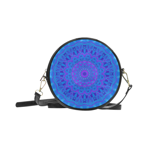 Blue Mandala Round Sling Bag (Model 1647)