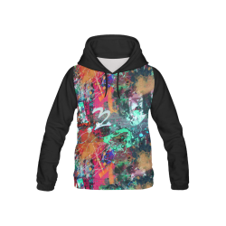 Graffiti Wall and Paint Splatter (Vest Style) All Over Print Hoodie for Kid (USA Size) (Model H13)