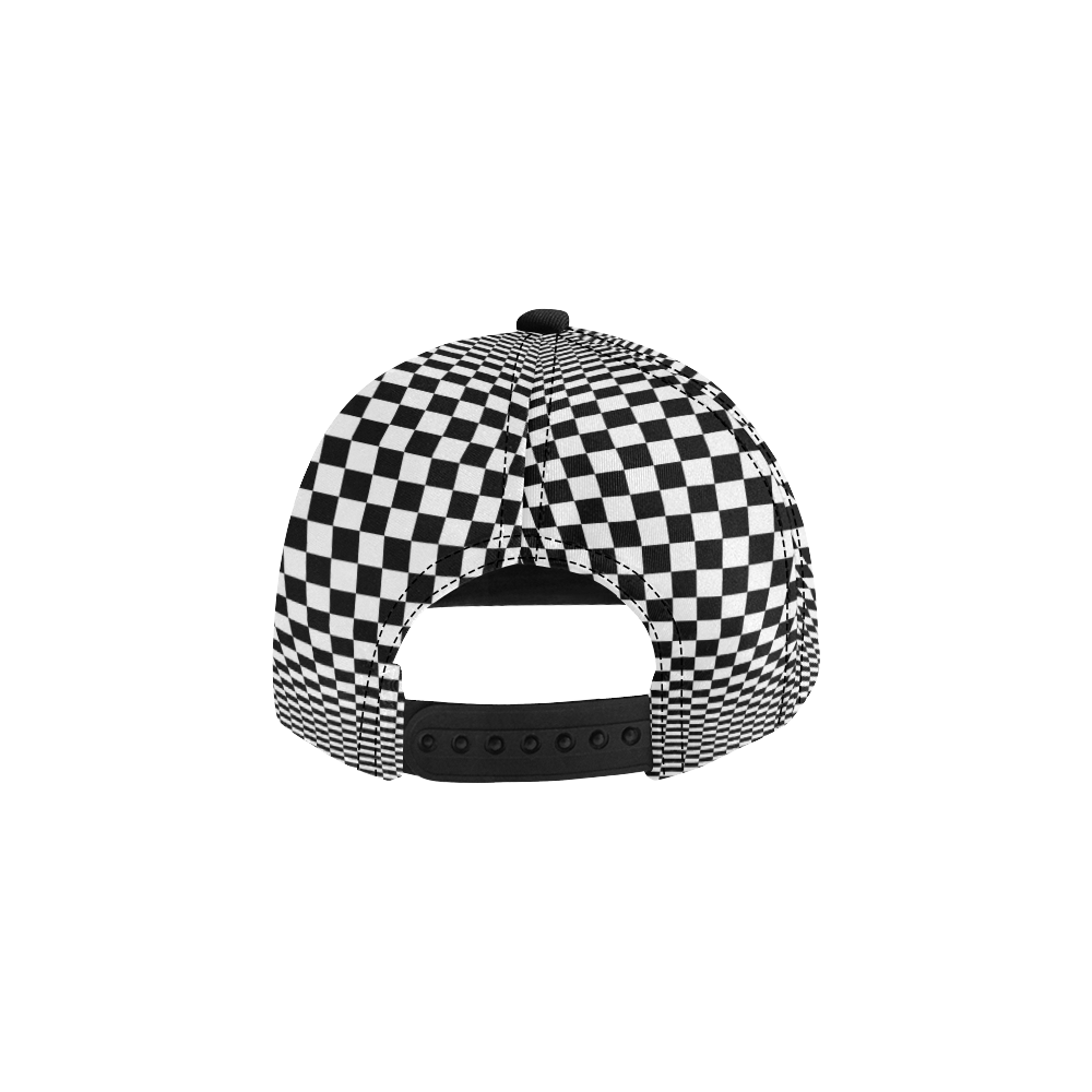 Optical Illusion Checkers All Over Print Snapback Hat D