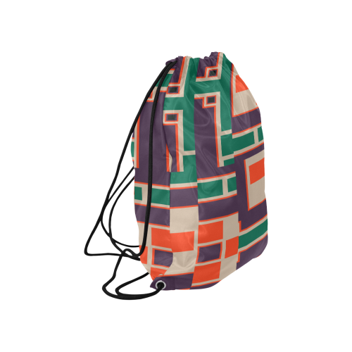 Shapes on a purple background Large Drawstring Bag Model 1604 (Twin Sides)  16.5"(W) * 19.3"(H)