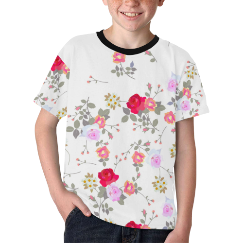 Flower Pattern Kids' All Over Print T-shirt (Model T65)