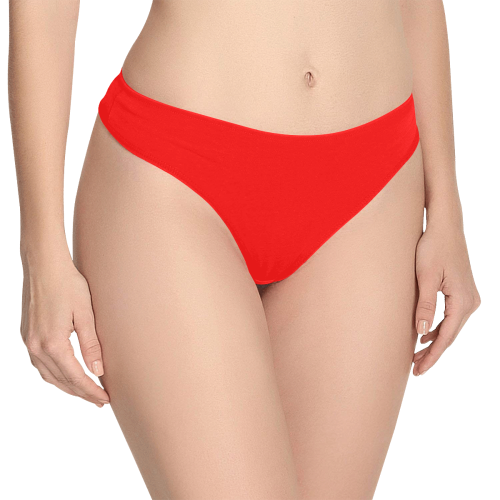 color red Women's All Over Print Thongs (Model L30)