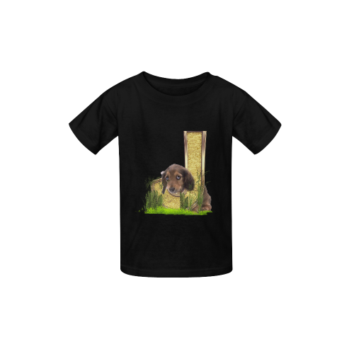Birthday Letter J  puppy dog Kid's  Classic T-shirt (Model T22)