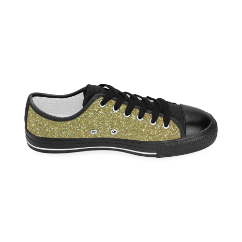 "gold glitter" Women's Classic Canvas Shoes (Model 018)