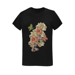 Leather craft flowers Women's T-Shirt in USA Size (Two Sides Printing)