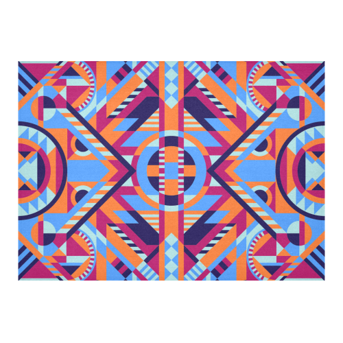 Modern Geometric Pattern Cotton Linen Tablecloth 60"x 84"