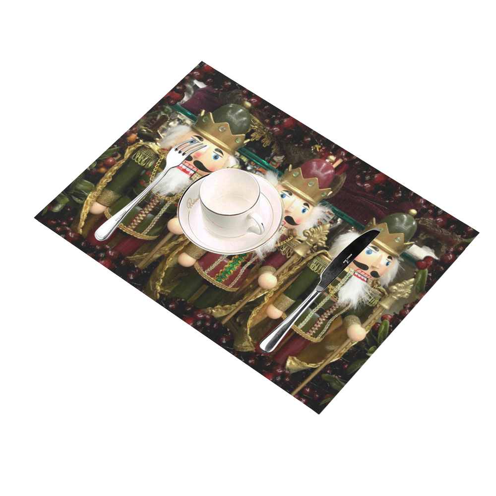 Golden Christmas Nutcrackers Placemat 14’’ x 19’’ (Two Pieces)