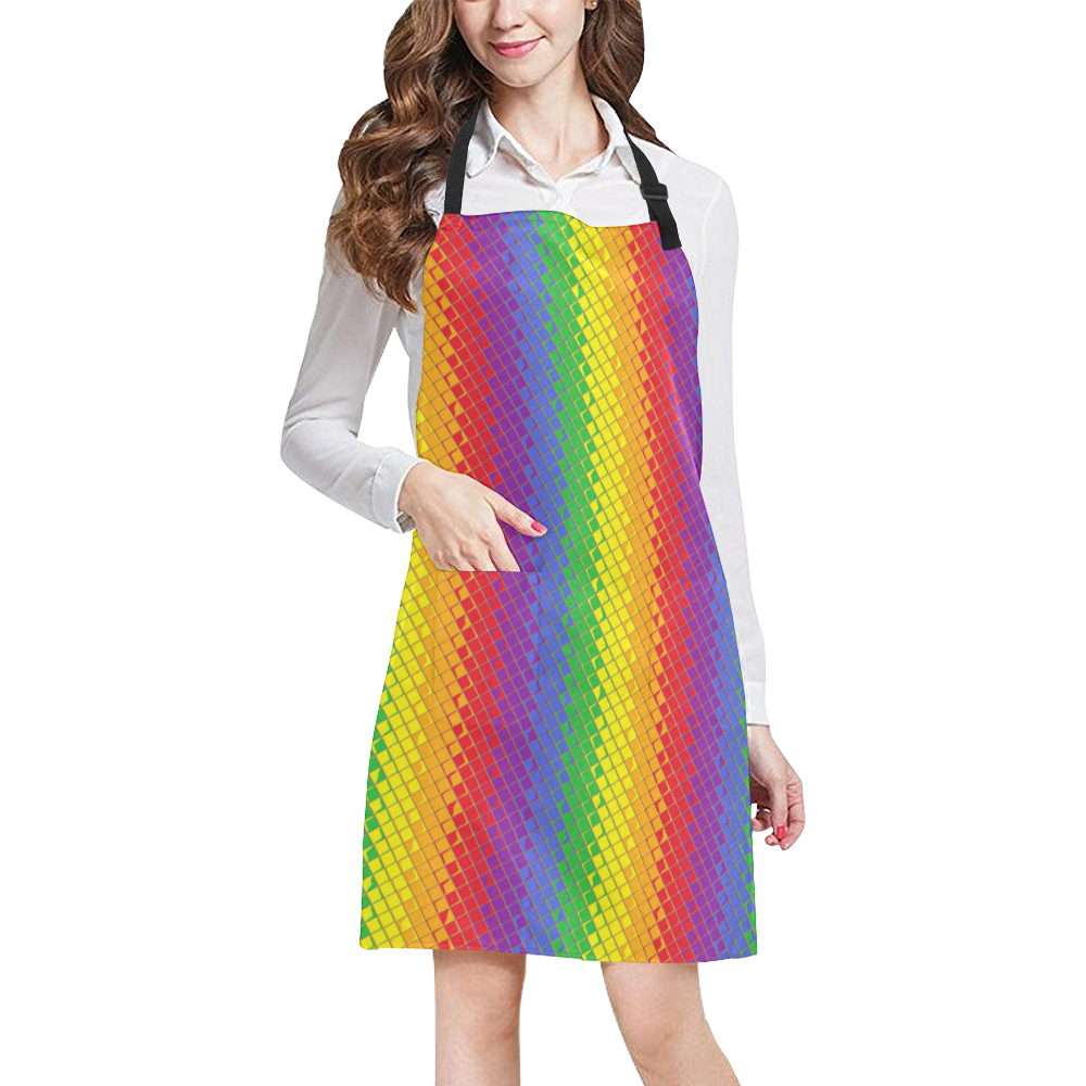 Rainbow Pattern by K.Merske All Over Print Apron