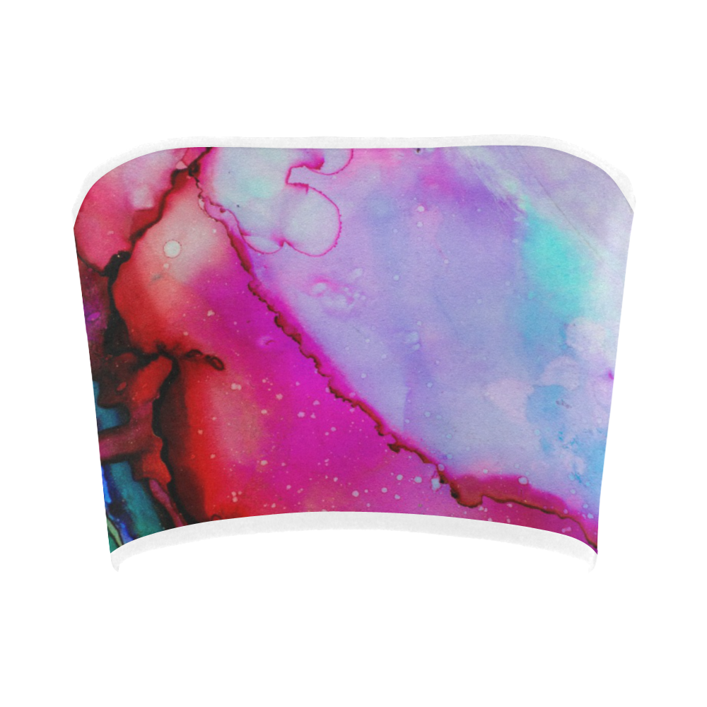 Red purple green ink Bandeau Top