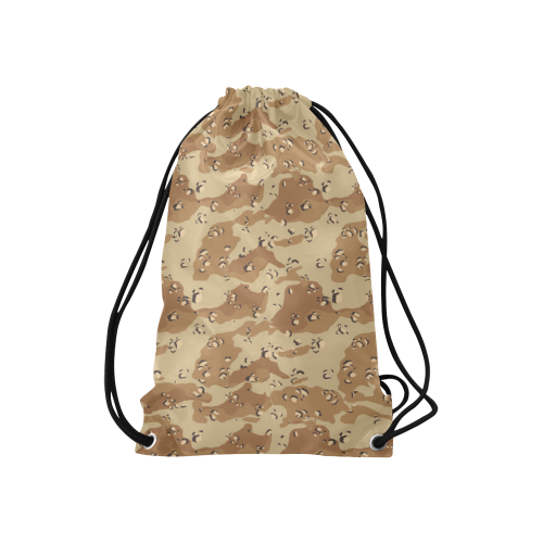Vintage Desert Brown Camouflage Small Drawstring Bag Model 1604 (Twin Sides) 11"(W) * 17.7"(H)