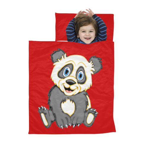 Smiling Panda Red Kids' Sleeping Bag