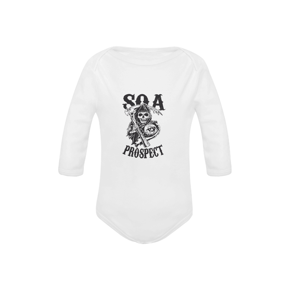 SOA Prospect white Baby Powder Organic Long Sleeve One Piece (Model T27)