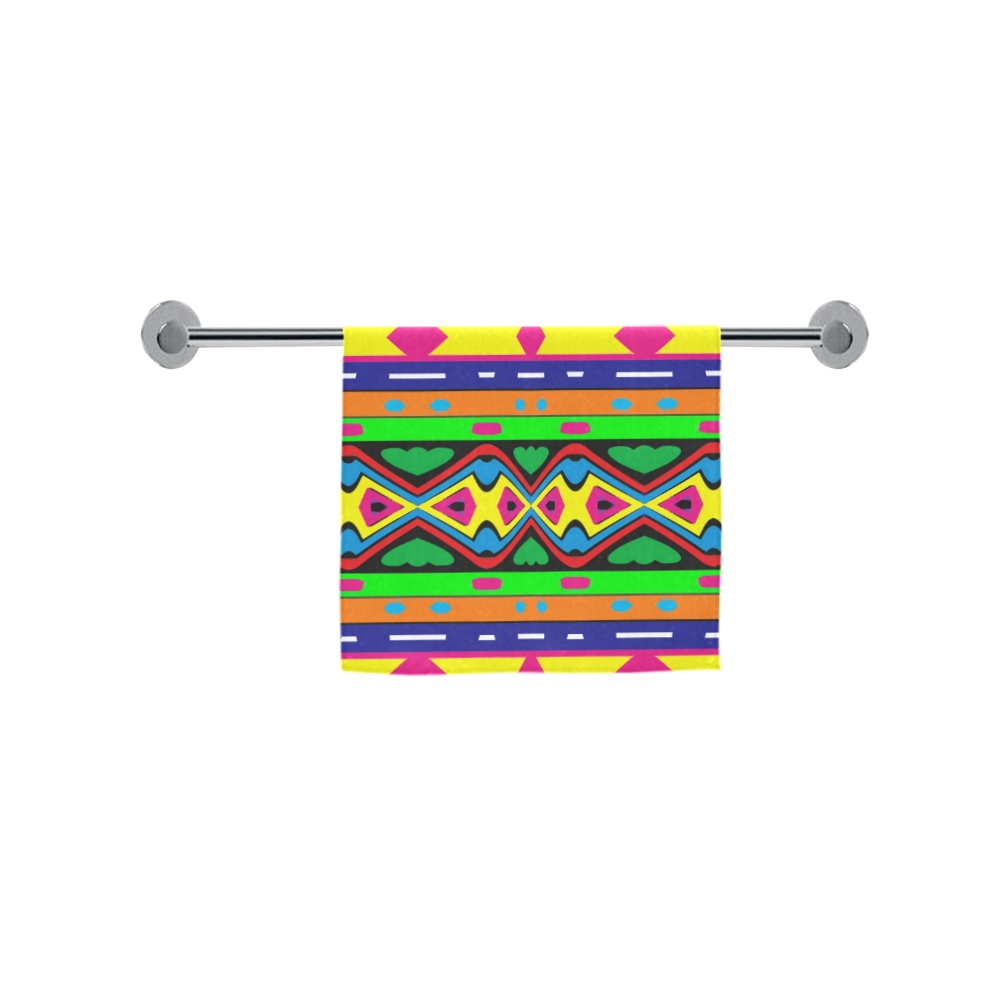Distorted colorful shapes and stripes Custom Towel 16"x28"