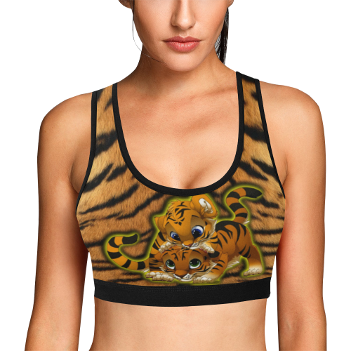 Tiger Cubs Women's All Over Print Sports Bra (Model T52)