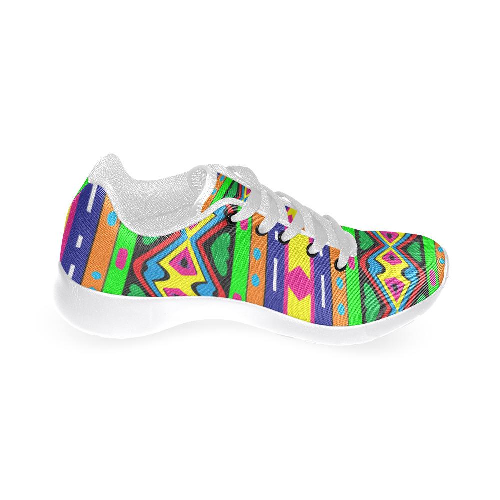 Distorted colorful shapes and stripes Men’s Running Shoes (Model 020)