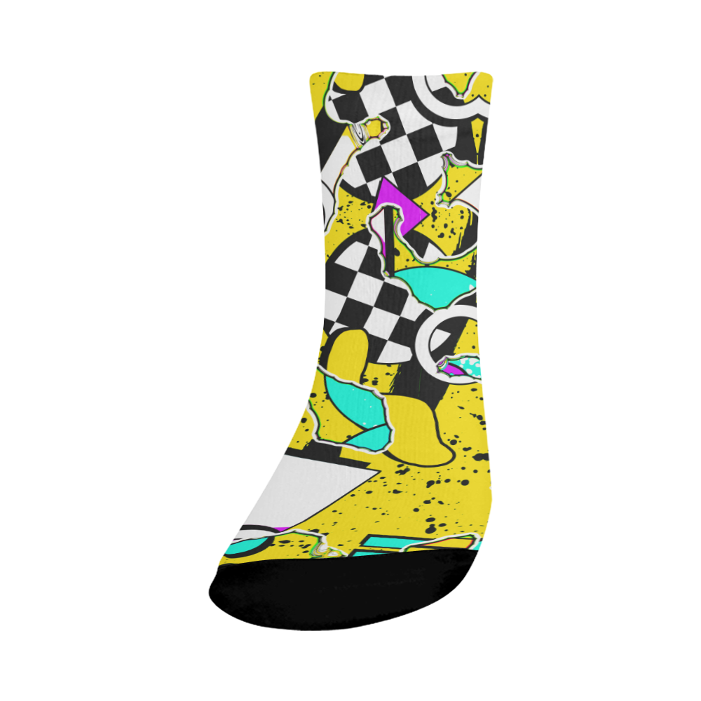 Shapes on a yellow background Crew Socks