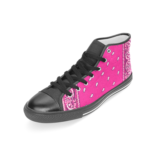 KERCHIEF PATTERN PINK Women's Classic High Top Canvas Shoes (Model 017)