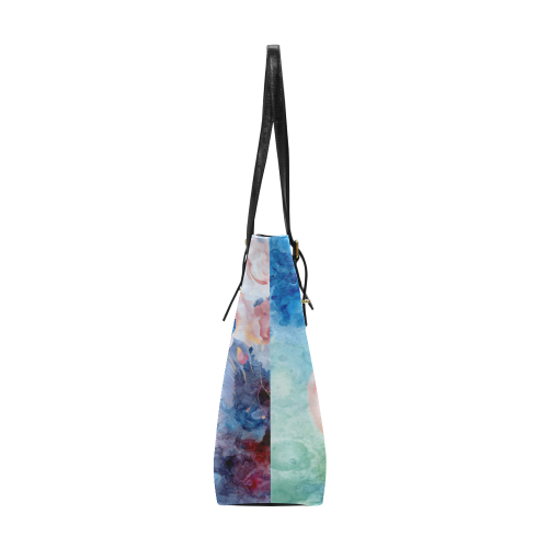 Heart and Flowers - Pink and Blue Euramerican Tote Bag/Small (Model 1655)