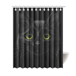 Black Cat Shower Curtain 69"x84"