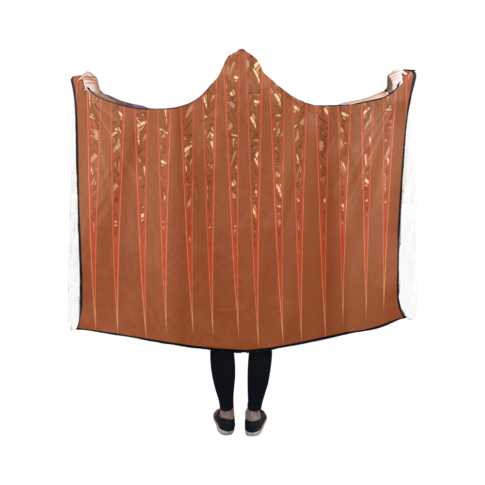 Chocolate Brown Sienna Spikes Hooded Blanket 50''x40''