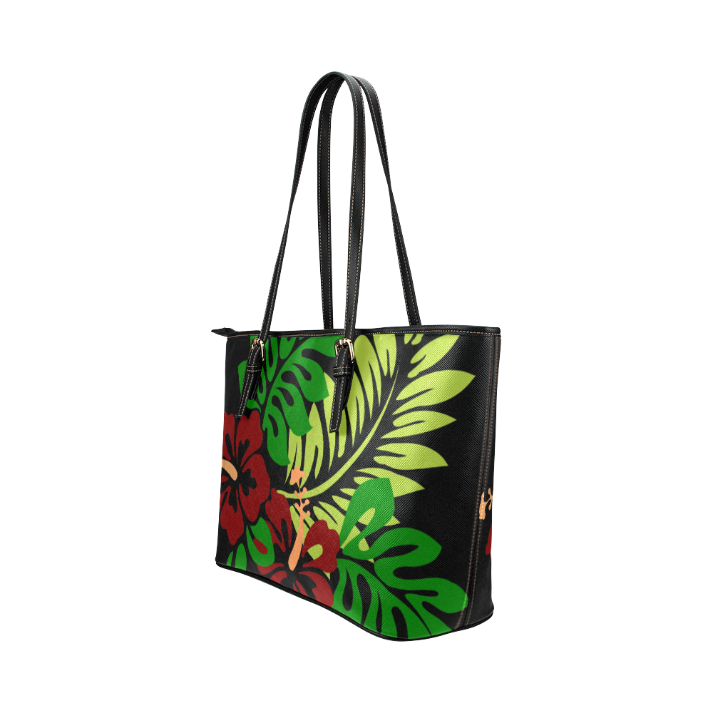 FLORAL DESIGN 44 Leather Tote Bag/Small (Model 1651)