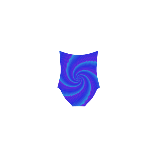 Blue spiral wave Strap Swimsuit ( Model S05)