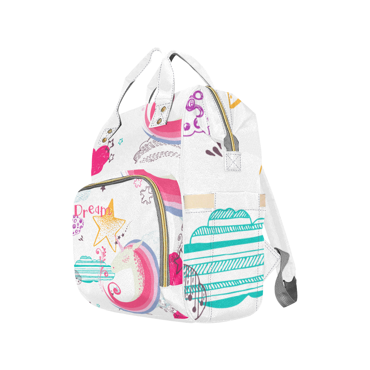Unicorn Dream Multi-Function Diaper Backpack/Diaper Bag (Model 1688)