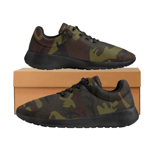 Camo Green Brown Women's Athletic Shoes (Model 0200)