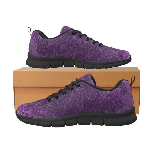 Dark Purple Women's Breathable Running Shoes/Large (Model 055)