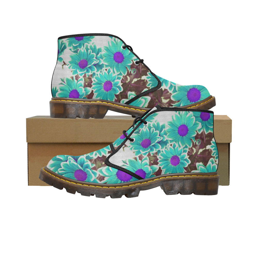 FLORAL DESIGN 25 Women's Canvas Chukka Boots/Large Size (Model 2402-1)