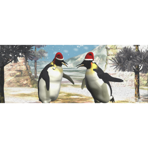 Funny penguins with christmas hat Gift Wrapping Paper 58"x 23" (5 Rolls)