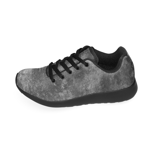 Black Grunge Men's Running Shoes/Large Size (Model 020)