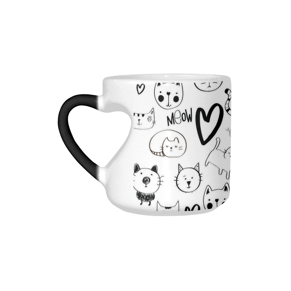 Meow Cats Heart-shaped Morphing Mug