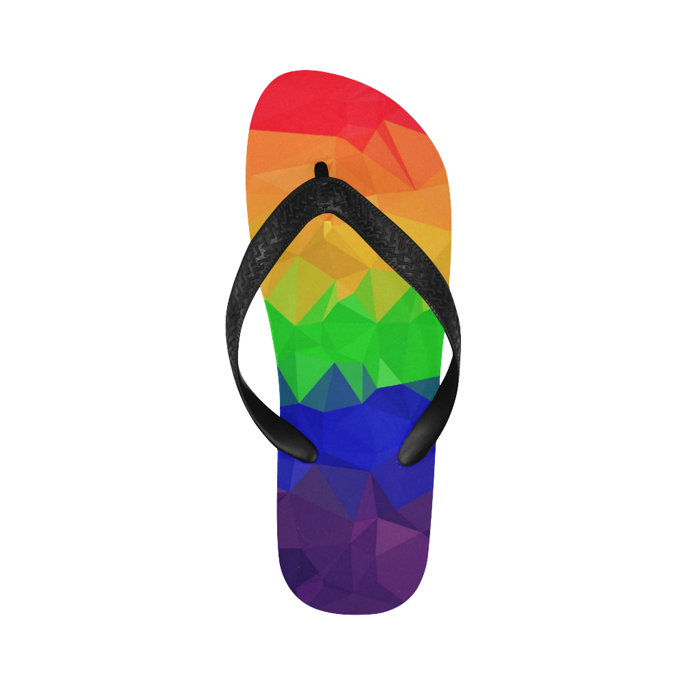 Geometric Gay Pride Flip Flops for Men/Women (Model 040)