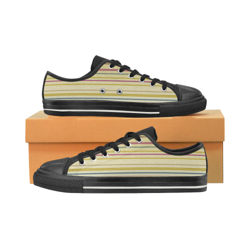 Design shoes gold lines Men's Classic Canvas Shoes (Model 018)