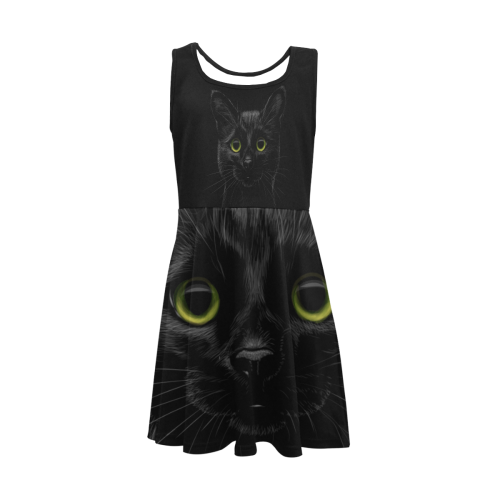 Black Cat Girls' Sleeveless Sundress (Model D56)