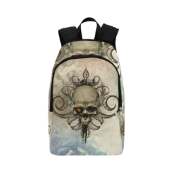 Creepy skull, vintage background Fabric Backpack for Adult (Model 1659)