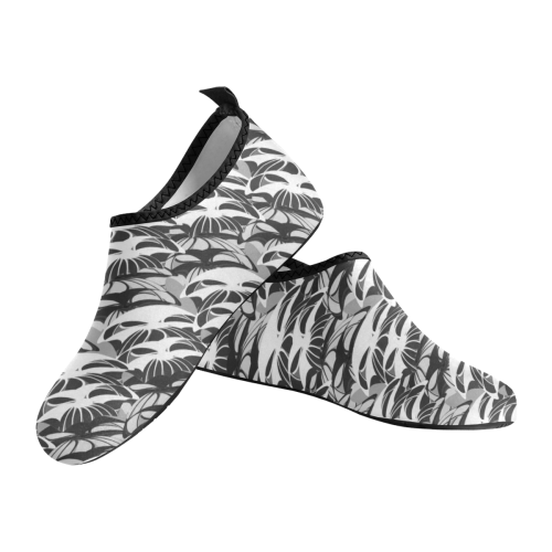 Alien Troops - Black & White Men's Slip-On Water Shoes (Model 056)