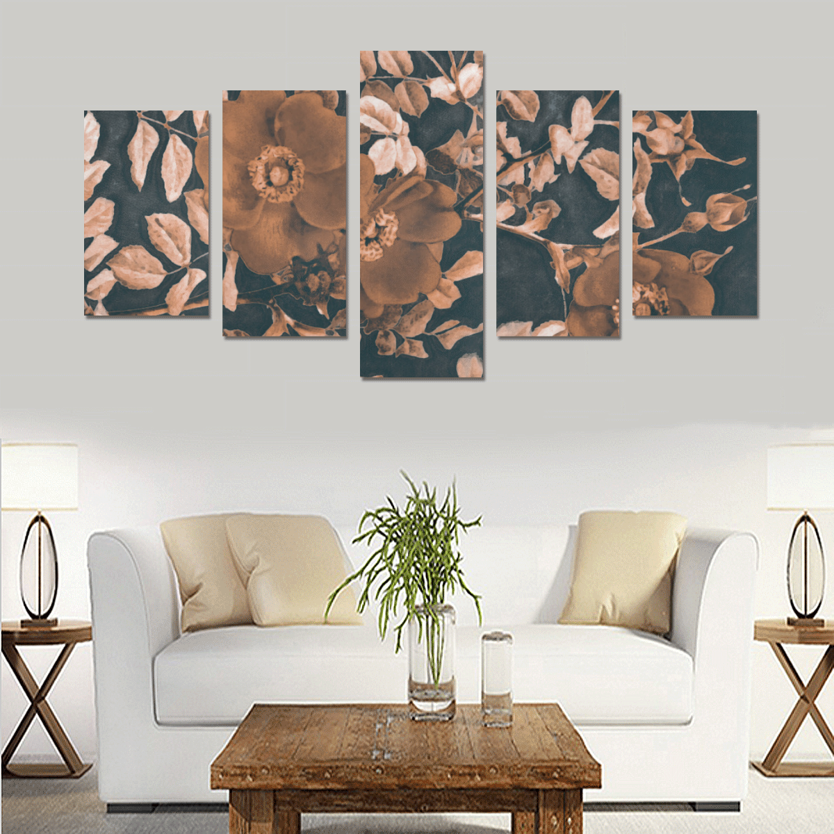 flowers #flowers #pattern #flora Canvas Print Sets C (No Frame)