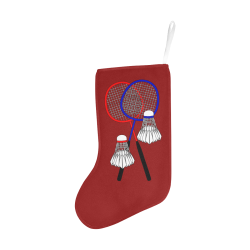 Badminton Rackets and Shuttlecocks Sports Red Christmas Stocking (Without Folded Top)